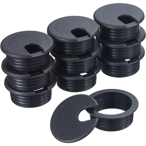 SATINIOR 10 Packs Desk Cable Wire Grommet Cord, PC Computer Desk Plastic Grommet, Tidy Cable Hole Cover Organizers (1.5