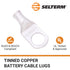 SELTERM 25pcs 8 AWG 3/8" Stud Marine Grade Tinned Copper Battery Cable Lugs, 8 Gauge Ring Terminals