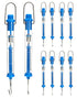 QWORK Spring Scale, 10 Pack, 10N Transparent Spring Balance Hanging Tube Spring Scale