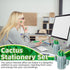 Resurhang 68 Set 8 50 9 Pcs Cactus Stationery Includes Cactus Pencil Holder Cactus Shaped Gel Ink Pens Waterproof Vinyl