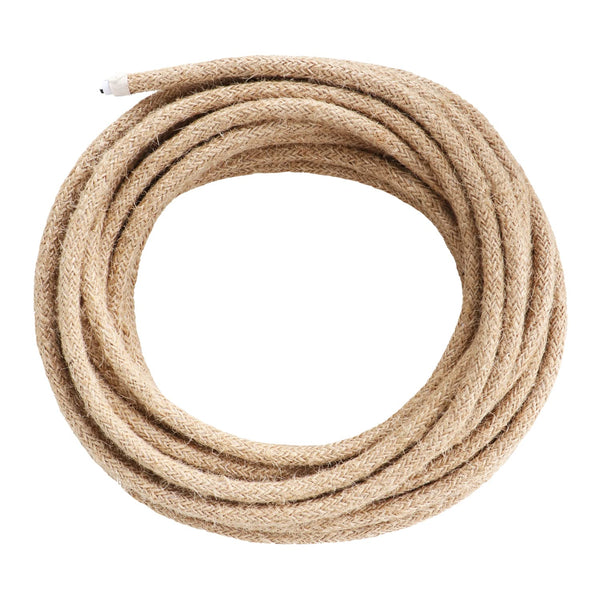 Helunsi 32.8ft Cloth Covered Lamp Cord, 18 AWG 2 Conductor Hemp Rope Vintage