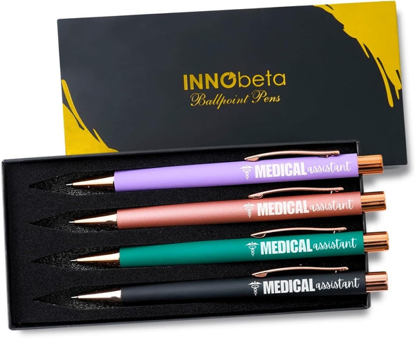 InnoBeta Medical Assistant Gifts, Ballpoint Pen Set of 4, Gifts for Medical Assistant Week, Birthday, Christmas