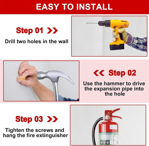 Universal Fire Extinguisher Bracket, Mounts & Brackets for up to 40 lbs, 2 Pack Holder for Small and Big Extinguishers