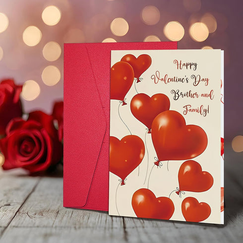 Ogeby Funny Valentine's Day Card for Brother and Family, Sweet Heart Valentines Card from Sister Brothers, Happy