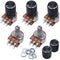 Taiss 5pcs 50K Ohm Potentiometers, Volume Control, 6 Pins Split Shaft Rotary Linear Dual Taper
