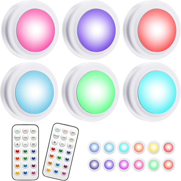 AnyEnjoy Puck Lights with Remote,13 Colors Changeable LED Puck lightings Battery Powered Dimmable