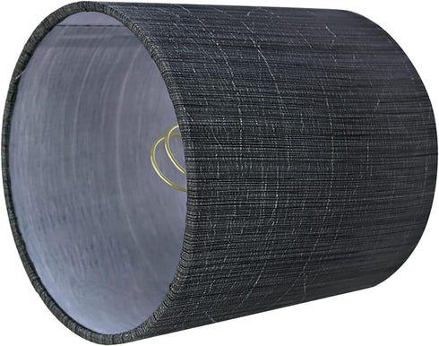 Aspen Creative 31193A 5" 5" 5" Small Clip-On Drum Lamp Shade in Grey and Black, Top x Bottom x Slant Height