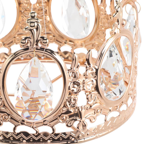 7.08 Inch TEHAUX Crystal Crown Pendant Lamp Accessory, Metal and Glass Chandelier Decoration for Ceiling Light Fixture