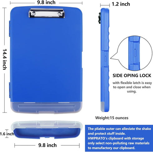 Organizer Clipboard with Storage, Foldable File Folder, Plastic Clipboard Folio for Teacher, Kids, Doctor, Offices