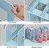 Marte Vanci 4 Slots Desktop File Sorter Organizer, Thickened Plastic Magazine Holder for Office Desk, Blue