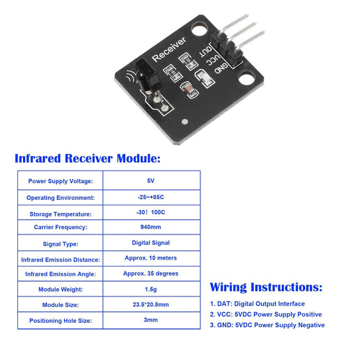 InnoHHustle 4PCS 38khz 4PCS Digital Ir Receiver Sensor Module + Ir Transmitter Sensor Module Kit for Electronic
