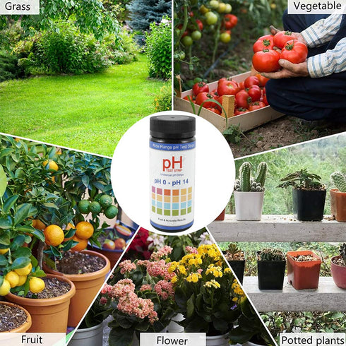 Soil Test Strips, 100 Tests PH Strips for Testing Soil, 0-14 PH Soil Tester Kit