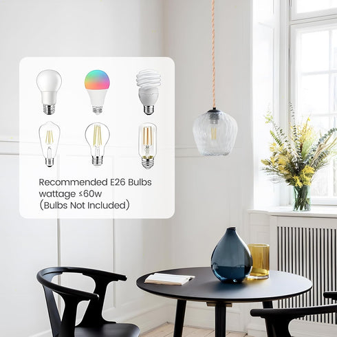 eivtokn 15FT E26 E27 Bulb Plug in Pendant Light Cord, Industrial Hanging Light Kit with Hemp Rope, Light Socket