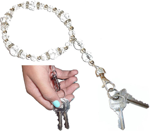 Hidden Hollow Beads Wrist Lanyard, Beaded Women's Wristlet for Jewelry, Keys, Phone, Strong Keychain Bracelet