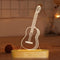 Guitar 3D Illusion Optical Night Light LED Bedside Lamp for Children Men