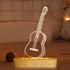 Guitar 3D Illusion Optical Night Light LED Bedside Lamp for Children Men