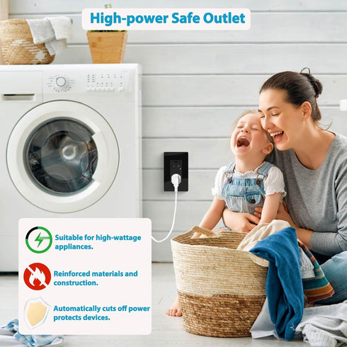 Black GFCI Outlet 20 Amp, GFCI Outlet Receptacle with LED Indicator, 20 Amp 125 Volt Wallplate and Screws Included ETL