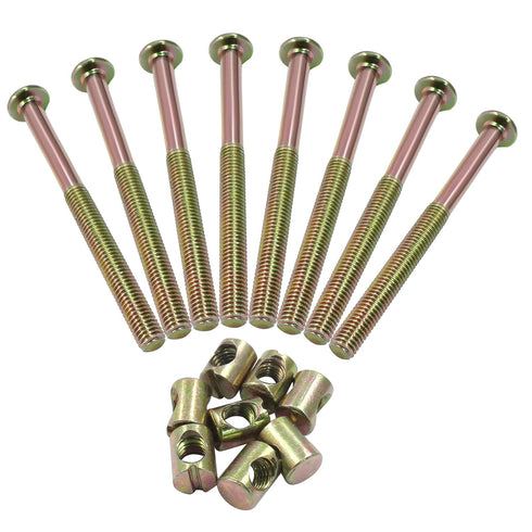 Biaungdo M8 100mm 8 x Bunk Bed Bolts, Hex Drive Socket Furniture Barrel Screws Bolt Nuts Furniture Crib Baby Bed Bolt
