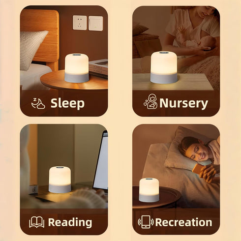Cravonel 3 2400mAh, Dimmable 2 Pack Portable Baby Night Light, Color Egg Lights for Nursery, Small Rechargeable LED