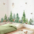 decalmile Large Watercolor Pine Tree Animals Wall Stickers Woodland Forest Tree Fox