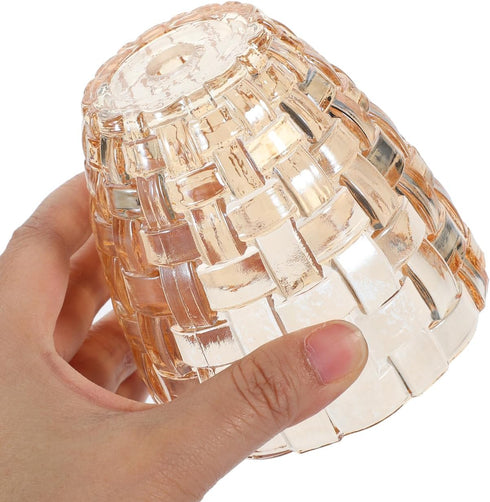 3.54X3.54X3.34In Housoutil Aromatherapy Table Lamp Shade Glass Candle Cover Multi-Functional Candle Holder Lampshade