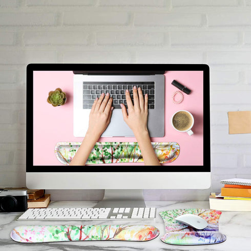 Ergonomic Mouse Pad with Wrist Rest Support and Keyboard Pad, iDonzon Cute Non-Slip Rubber Base