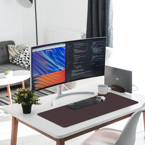 CADONO 23.6" 13.7") Leather Desk Pad Protector,Non-Slip Desk Pad,on-Slip PU Leather Large Mouse Pad,Easy Clean Desk