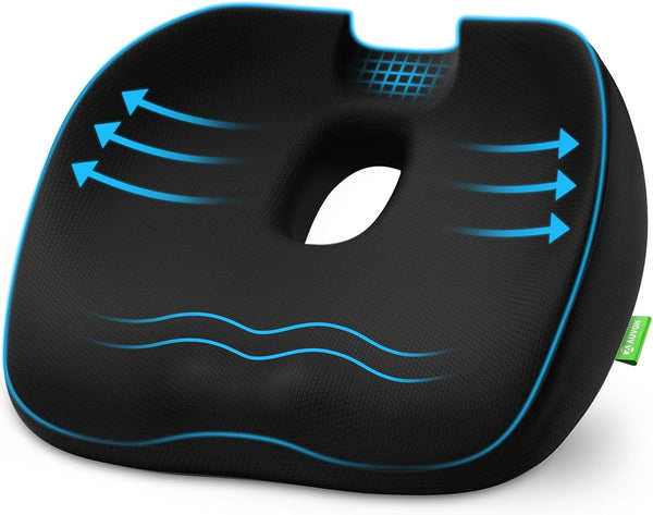AUVON Innovative Donut Pillow Hemorrhoids Scientific Center Hole and Tailbone Cutout, Orthopedic