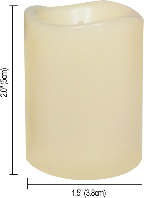 Set of 12 Flameless Candles - LED Votives with Timer, Battery-operated, Long Battery Life 200+ Hours