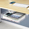 Large Under Desk Table Drawer Storage Organizer A4, Hidden Self-Adhesive Pencil Tray Drawer for Office - Clear White