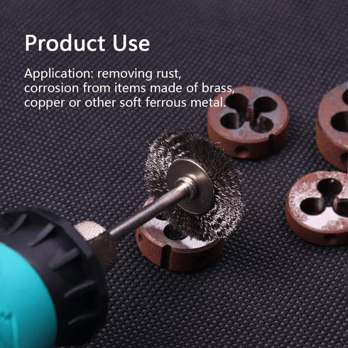 ATOPLEE Wire Wheel Brush Set, 20pcs 1 Inch Mini Wire Wheel with 1/8 Inch Round Shank for Rust Removal