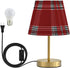 Dimmable ALAZA Table Lamp for Bedroom Nightstand Red Tartan Buffalo Plaid Checkered Bedside Lamp with USB Port Fabric