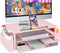 AUPSEN Pink Desk Organizers and Accessories, 2-Tier Wood Computer Monitor Stand with