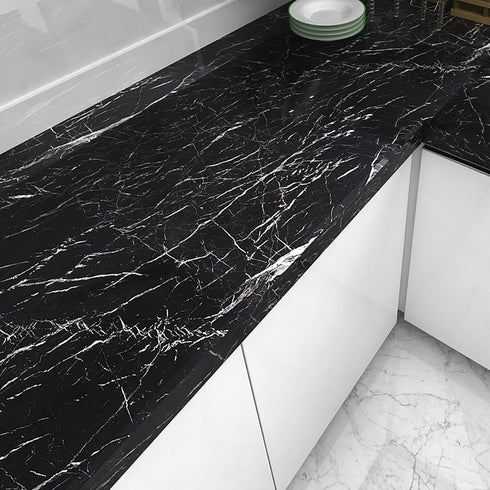 15.8x394 Countertop Countertops Countertop Counter Livelynine Black Contact Paper Waterproof Peel and Stick Kitchen