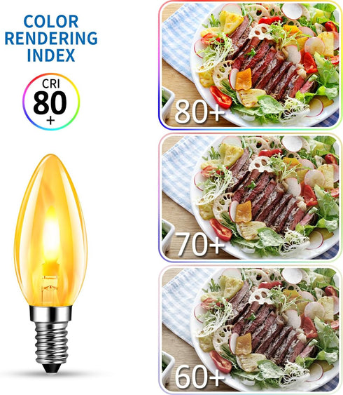 Bulbs 1.5W=3W, NonDimmable 1800K Bulbs Bulb E12 c35e12(2pack)) ANWIO Flicker Flame Light Flame Tip Warm Light Orange