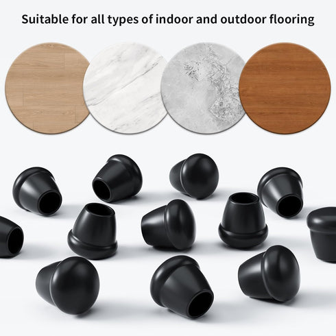 3/4" 8 0.63" 0.75") Ezprotekt Round Rubber Chair Leg Caps, Pcs Non-Slip Chair Leg Floor Protectors for Hardwood Floors