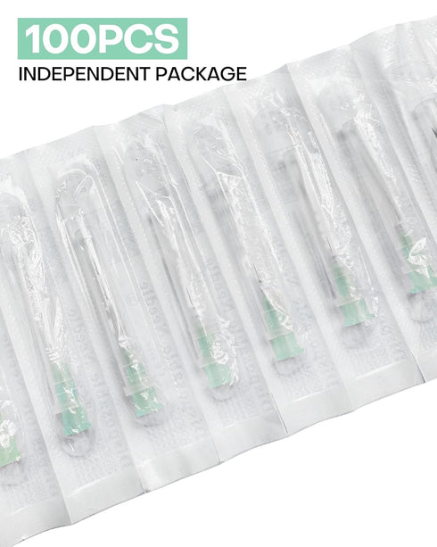 100 Pcs 32Ga 4MM Needle Industrial Accessories, Lab Tools for Refilling Liquid, Inks, Plants, Individual Package