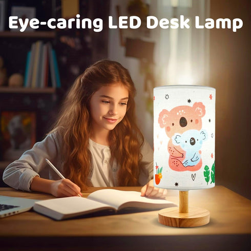 HFYCENYAN Lamps,3Color Kids Lamp,Girls for Bedroom Nightstand Modes LED Bedside Night Light with Koala Bear Cartoon