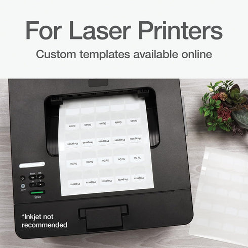 Redi-Tag Laser Index Tabs, Customizable Divider Labels, Permanent Adhesive, 1-1/8" x 1-1/4", White, 375 Tabs (B39017)