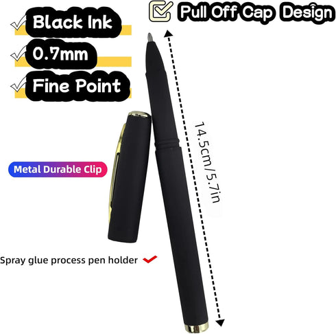 Fengtaiyuan Gel Ink Rollerball Pens, Comfortable Non-Slip Grip, Black Ink, Fine Point, 0.7mm, 18-Piece Box