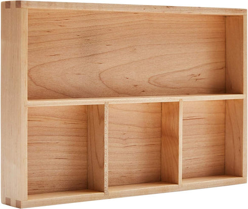 pandapark Wood Organizer Tray, Black Walnut, Desk & Drawer Storage Box (Maple Master)
