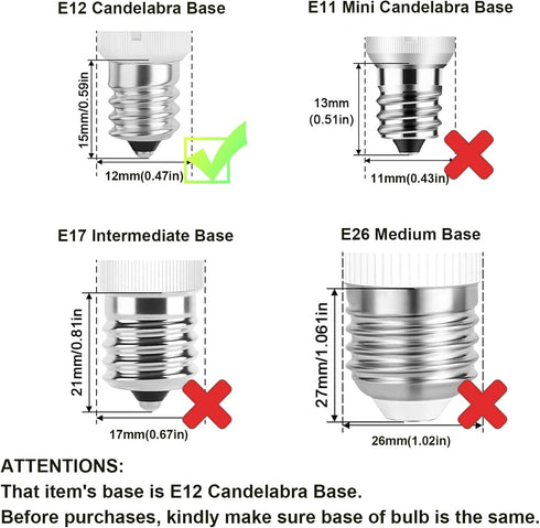 E12 Bulb Dimmable 7W 60W Bulb, 3000K T6 C7 E12 Bulb 60 AC120V Kx-2000 Bulbrite (6 Pack) LED Equivalent to Halogen Warm