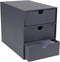 Bigso Box of Sweden Ingrid 3-Drawer Desk Organizer: Durable Fiberboard with Drawers for Office Supplies, Stackable