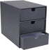 Bigso Box of Sweden Ingrid 3-Drawer Desk Organizer: Durable Fiberboard with Drawers for Office Supplies, Stackable