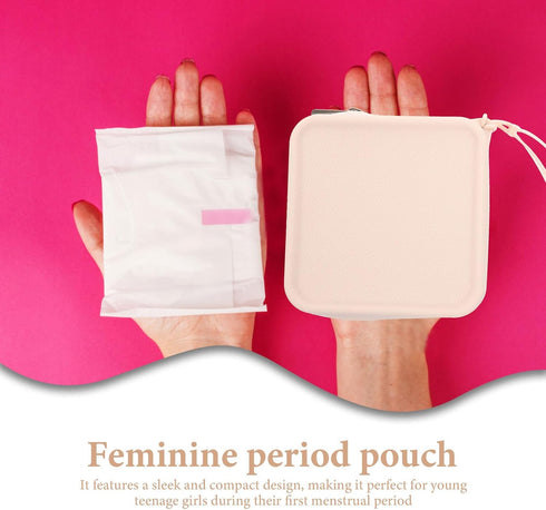 Healeved Silicone Sanitary Napkin Storage Bag Portable Travel Pouch Skin-Texture Menstrual Case Compact Period Pad