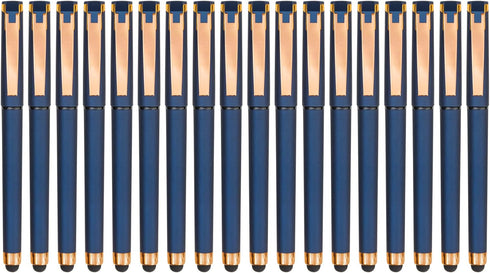 Linbsunne 18 Pack Black Gel Pens 0.7mm Medium Point Pen Office Pens 2-in-1 Stylus