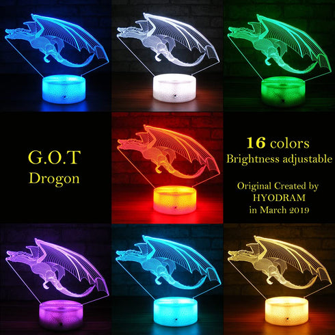 Light,16 Dragon LED Lighting Kids Night Colors with Remote Control Dragon Toy for Kids as a Birthday Gifts Christmas