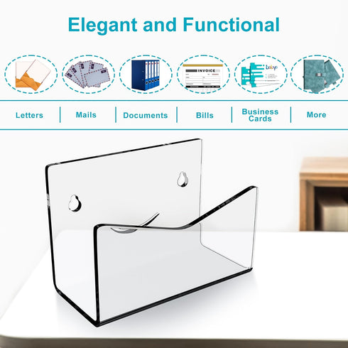 Clear Acrylic Mail Sorter, Smile Mail Holder File Organizer for Desk or Wall (1PC)