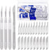 Keadic 44Pcs Scalpel Blades and Handle with #10#11#15#22 Surgical Sterile Blades for Lab Knives