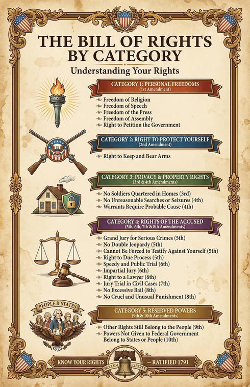 Set (12 Pack) 11x17 JELLY BEAN GENIUS US Founding Documents Poster - Constitution, Bill of Rights, Declaration